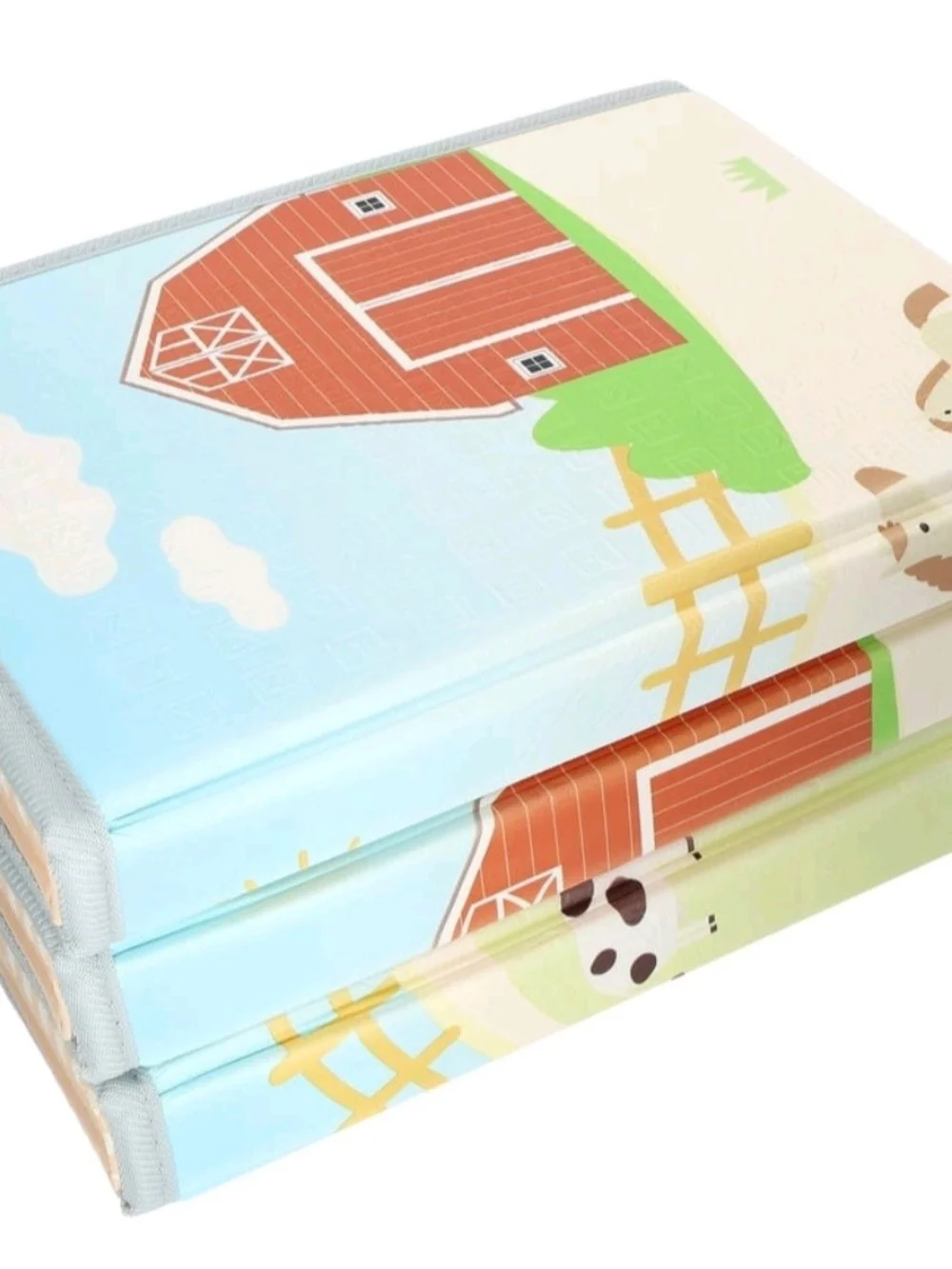 Brand New Pastel Farm Play Mat for Kids - Cream & Pastel Multi-Color